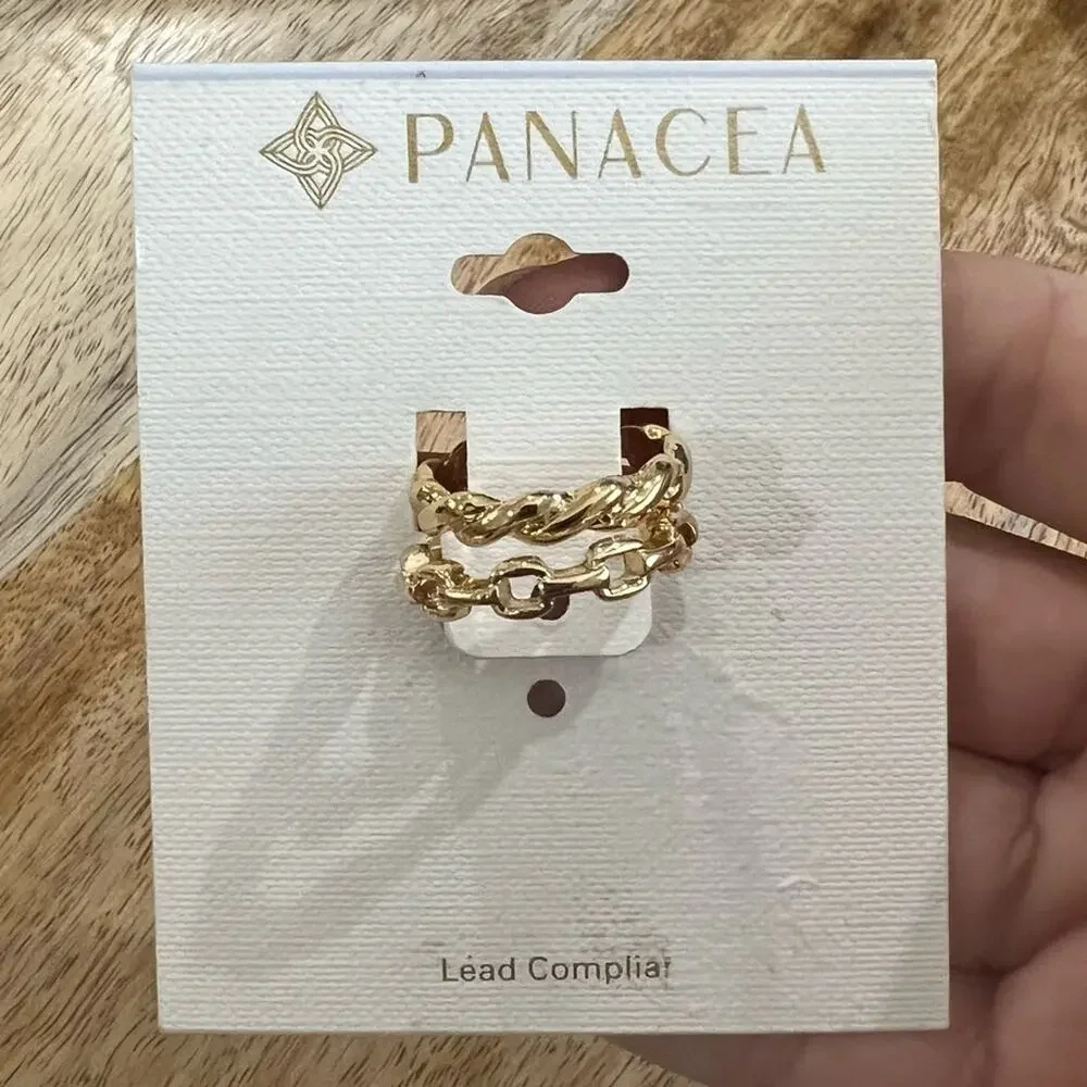 Panacea Gold Plated Rings, Size 7 (estimated)